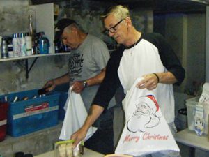 Volunteers packing gift parcels